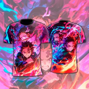 Camisa Camiseta Demon Slayer  Tanjiro Nezuko - Proteção UV
